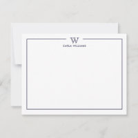NAVY  Formal Classic Family Monogram Minimalist