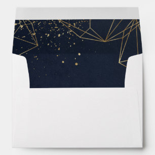 Navy Geometric Return Address 5x7 Envelopes