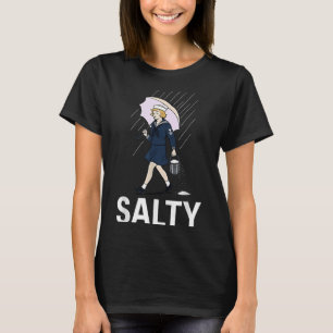 Navy-girl Hold Umbrella Walking In Rain Salty Navy T-Shirt