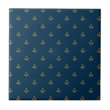Navy Gold Anchor Pattern