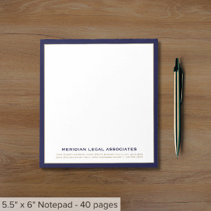 Navy Gold Attorney Notepad