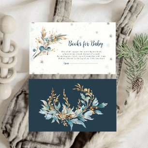 Navy Gold Baby Its Cold Outside Baby Books Ticket Enclosure Card