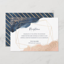 Navy, Gold, Blush with Geometric Frame Reception