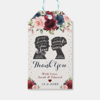 Navy Gold Burgundy Flower Book Nerd Wedding
