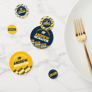 Navy & Gold Class of ANY YEAR Personalized Party Confetti