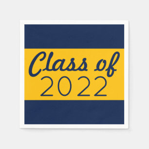 Navy & Gold Class Year Graduation Napkin