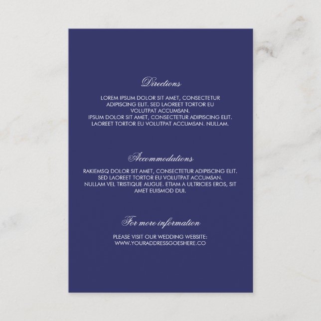 Navy Gold Confetti Wedding Details Enclosure Card (Front)