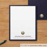Navy Gold Crest Letterhead<br><div class="desc">Correspond with the utmost professionalism using our Navy Gold Crest Letterhead. The rich navy tone accented with a gold laurel crest embodies a standard of excellence and trust,  ideal for estate planners and financial advisors who prioritize brand prestige in every detail.</div>