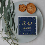 Navy & Gold | Elegant Classic Adult Birthday Party Napkin<br><div class="desc">This chic personalized napkin will add stylish detail to your special day. Matching birthday party invitations and stationeries are available in my shop. BaraBomDesign.</div>