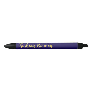 Navy Gold Elegant Name Office Branding pen
