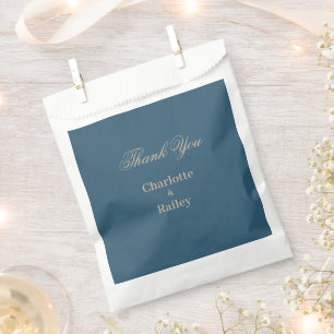 Navy Gold Floral Boho Wedding Favour Bag