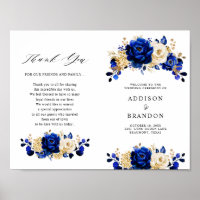 navy gold floral
