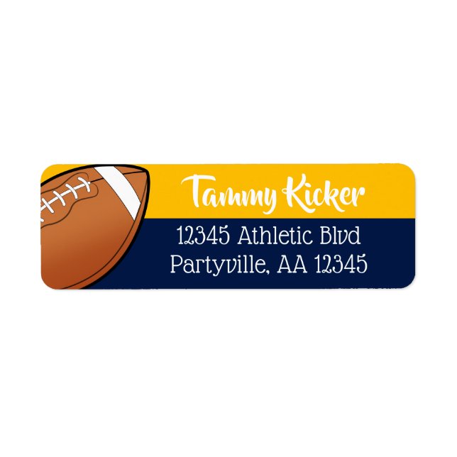 Navy & Gold Football Address (Front)