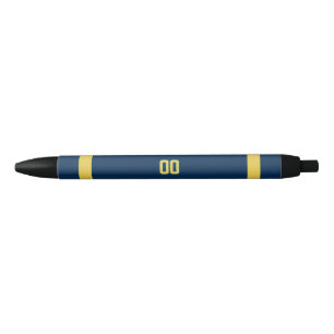 Navy & Gold Football Team Personalized Black Ink Pen