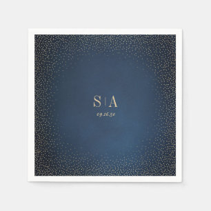 Navy & Gold Glitter Sophisticated monogram Napkin