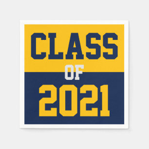 Navy & Gold Graduation Class of 2021 Napkin