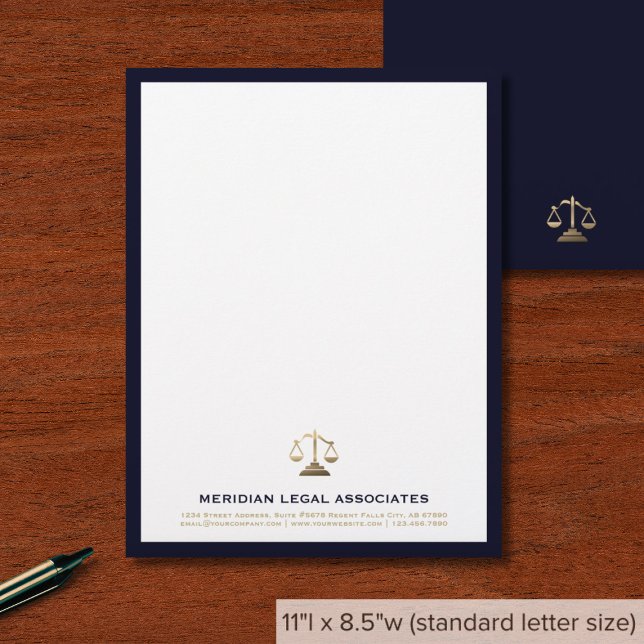 Navy Gold Justice Scale Letterhead (Creator Uploaded)