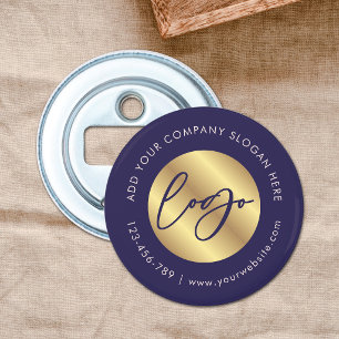 Navy & Gold Logo Real Estate Business Promotional Bottle Opener