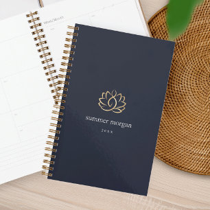 Navy & Gold Lotus Logo Planner