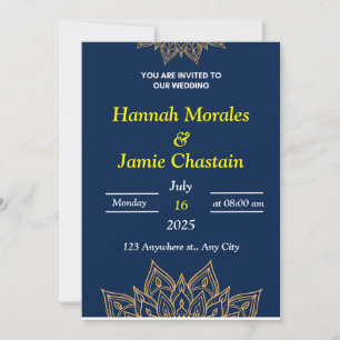Navy & Gold Mandala - Elégante invitation de maria