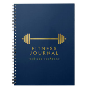 Navy & Gold Personalized Fitness Journal