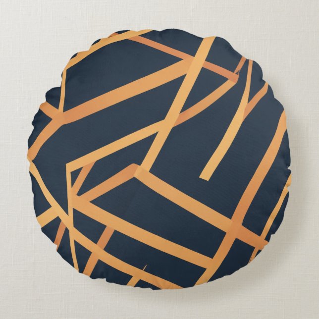 navy gold pillow cushion (Front)