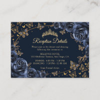 Navy Gold Quinceanera Reception Details