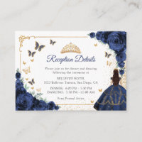 Navy Gold Quinceanera Reception Details