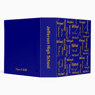 Navy & Gold Repeating First & Last Name Class of Binder