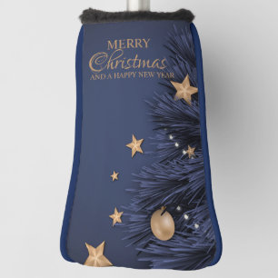 Navy Gold Simple Christmas Day Putter Best  Golf Head Cover