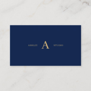 Navy & Gold Simple Minimal Professional Business Card