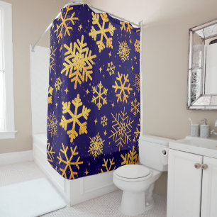 Navy Gold Snowflake Elegance – Winter Glam