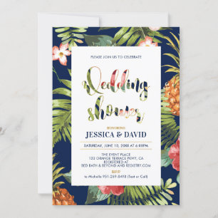 Navy & Gold   Summer Wedding Shower Invitation