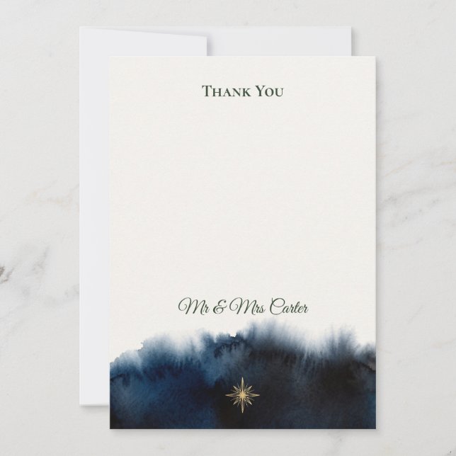 Navy Gold Thank You Card (Front)