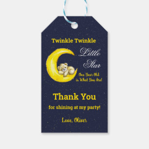 Navy Gold Twinkle Little Star Gift Tags