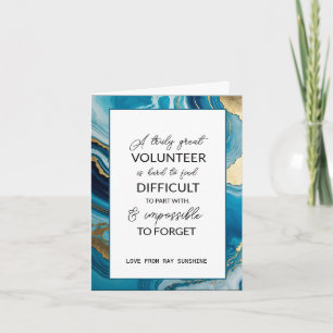 Navy & gold volunteer appreciation week t card