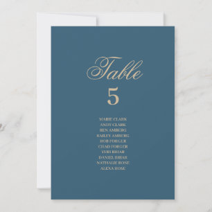 Navy Gold Wedding Seating Chart Invitation