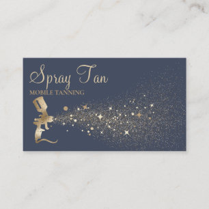 Navy Golden Aftercare Instructions Spray Tanning Business Card