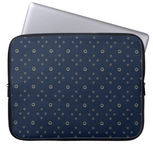 Navy Golden Zinnia Sun Laptop Sleeve