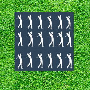 navy golfers silhouette tissue paper