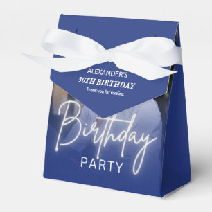 Navy Gradient Photo 30th Birthday Party Favor Box