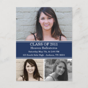 Navy Graduation Class Of Post card Invitation