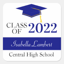 Navy Graduation Party Favour Thank You Labels