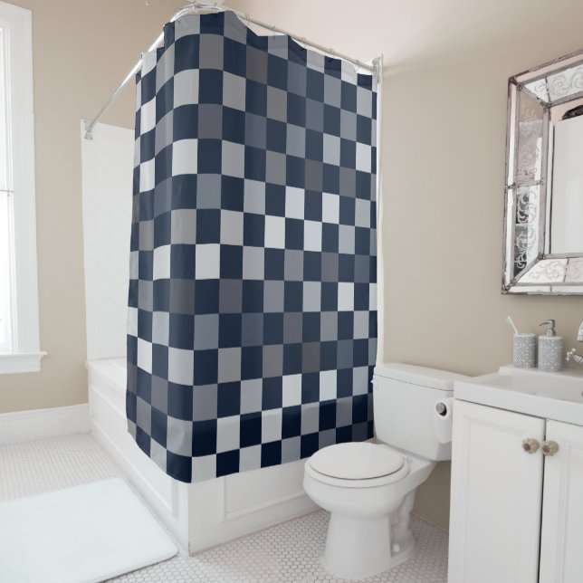 Navy Gray Blue Checks (In Situ)