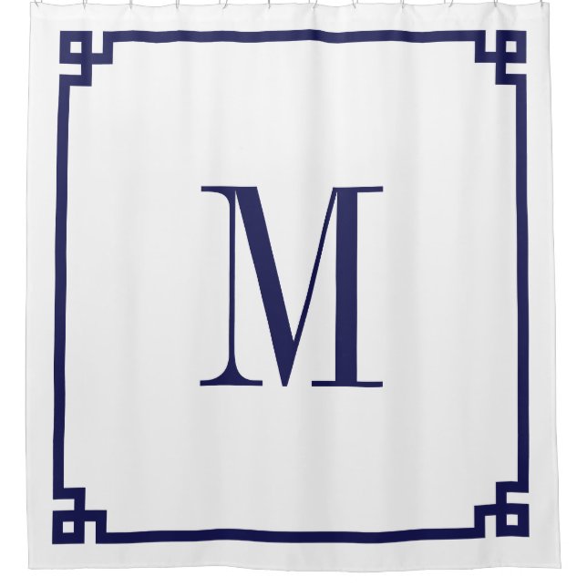 Navy Greek Key Border Monogram (Front)