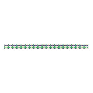 Navy Green and White Argyle Ribbon Satin Ribbon