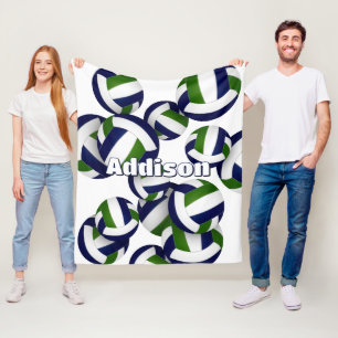 navy green club colors volleyball room decor fleece blanket