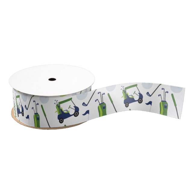 Navy & Green Golf Grosgrain Ribbon (Spool)