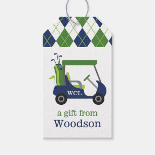 Navy & Green Golf Personalized Gift Tags