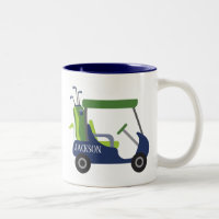 Navy & Green Golf Personalized Mug